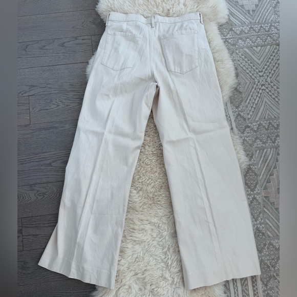 Banana Republic ITALIAN LINEN-COTTON WIDE LEG JEAN PANT in Cream - Picture 7 of 8